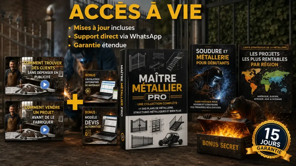 Aperçu du pack complet de plans de ferronnerie et de ses bonus